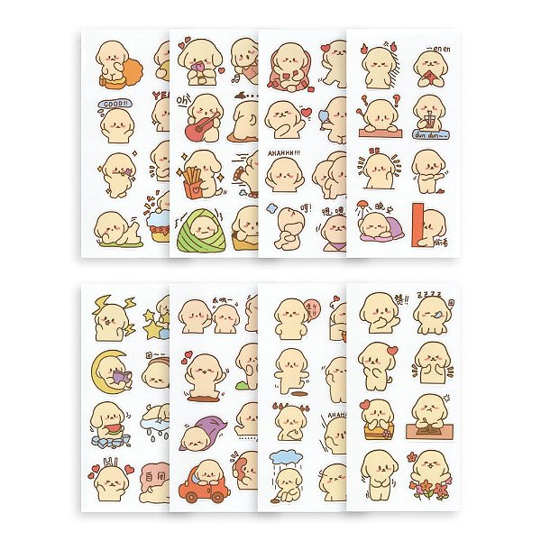 Adesivo Decorativo 8 Cartelas Cachorrinhos