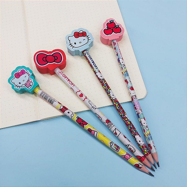 Lápis Preto HB Hello Kitty Com Borracha Leo&Leo