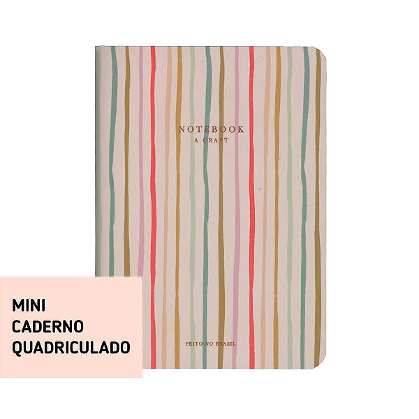 Mini Caderno Quadriculado Rainbow Para Mini Planner A.Craft