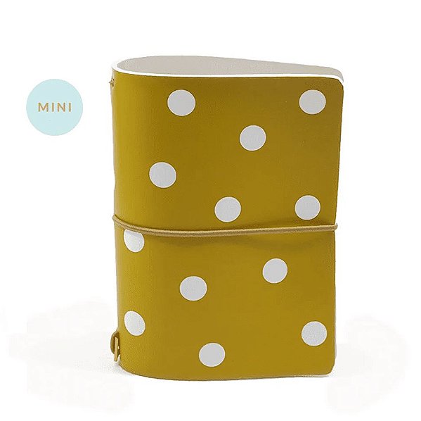 Mini Capa Mustard Dots (Para 4 Mini Blocos) Para Mini Planner A.Craft