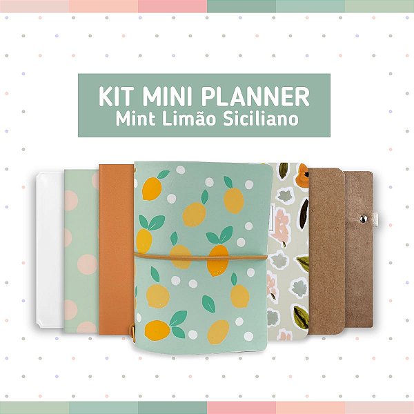 Kit Mini Planner Mint Limão Siciliano