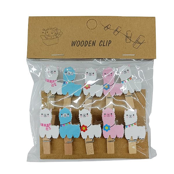 Prendedor de Madeira Alpaca com Cordão