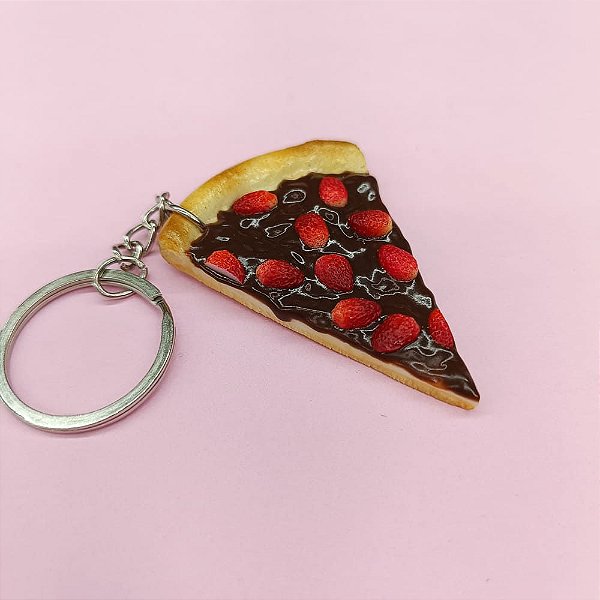 Chaveiro de Comidinhas - Pizza de Chocolate