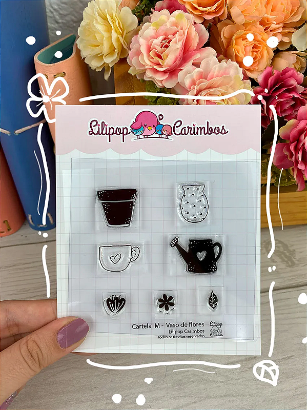 Kit de Carimbos  Vaso de Flores - Lilipop