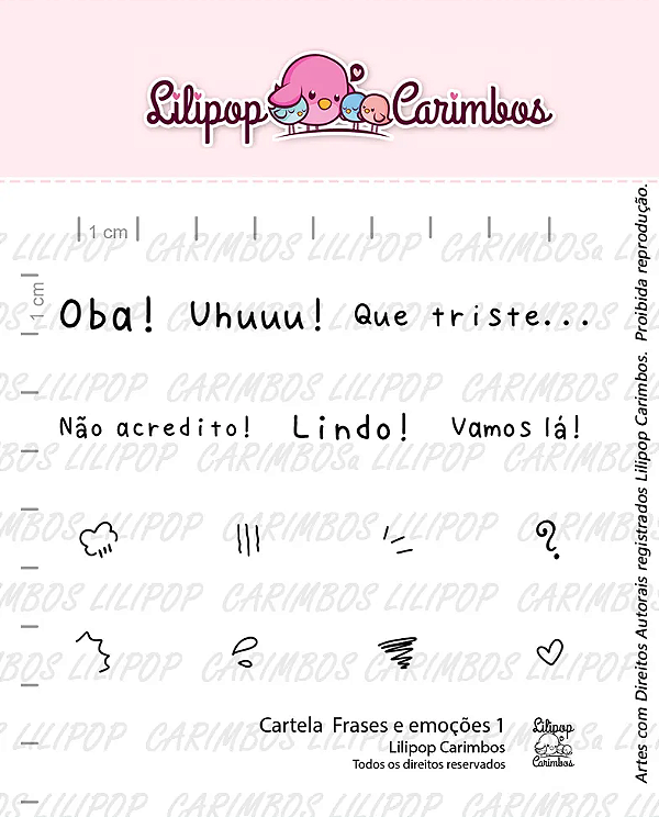 Kit de Carimbos  Frases e Emoções 1 - Lilipop
