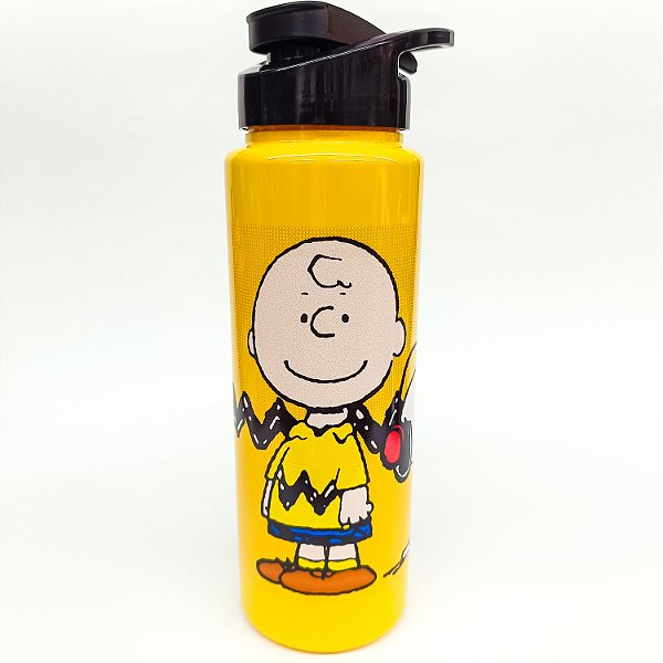 Garrafa Plástica Squeeze 750ML Snoopy e Charlie Brown Amarelo