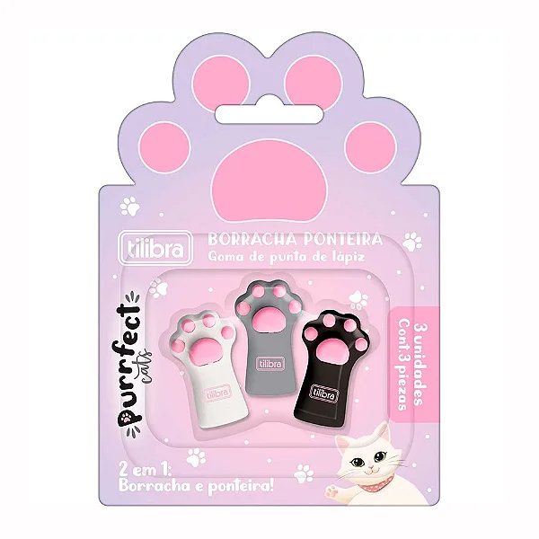 Borracha Ponteira Purrfect Cats Tilibra