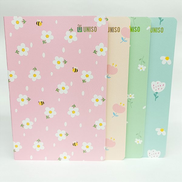 Caderno Brochura Pautado A5 Flores