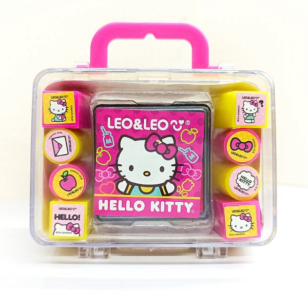 Kit 8 Carimbos Maleta Hello Kitty