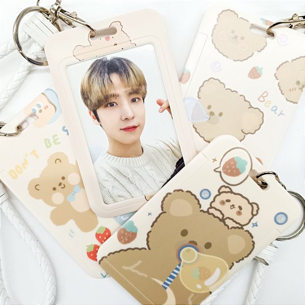 Porta Crachá com Chaveiro Ursinhos