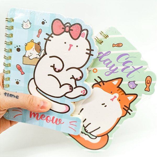 Caderneta Espiral Formato de Gatinhos A6