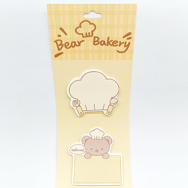 Kit 3 Blocos Autoadesivos Bear Bakery