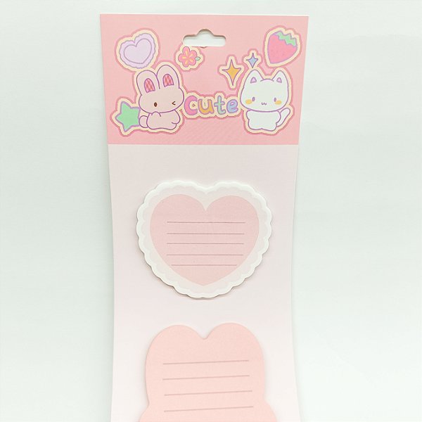 Kit 3 Blocos Autoadesivos Pautados Cute Coelho