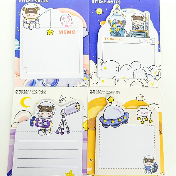 Bloco Autoadesivo Garotinha Astronauta