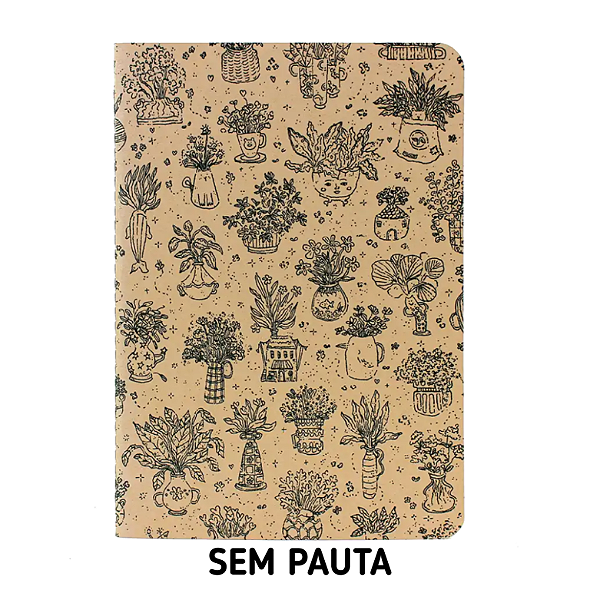 Caderno Sem Pauta Plantinhas Queridas Para Planner A.Craft Tamanho Padrão