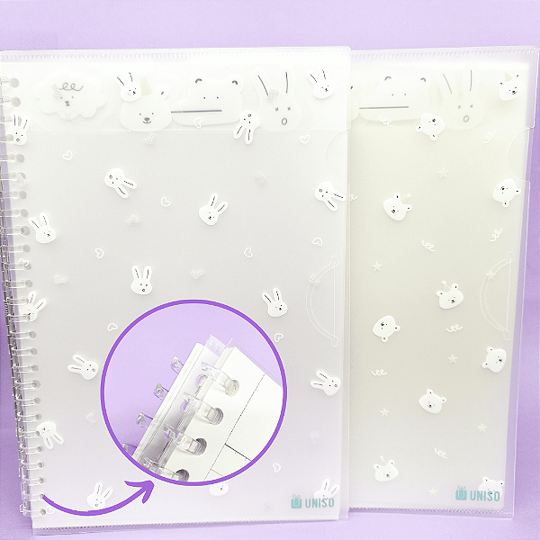 Caderno Fichário Pautado B5 Com Espiral Animais