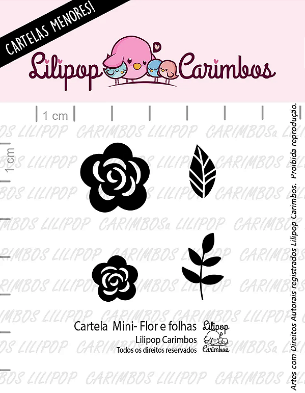 Kit de Carimbos Mini Flor e Folhas - Lilipop