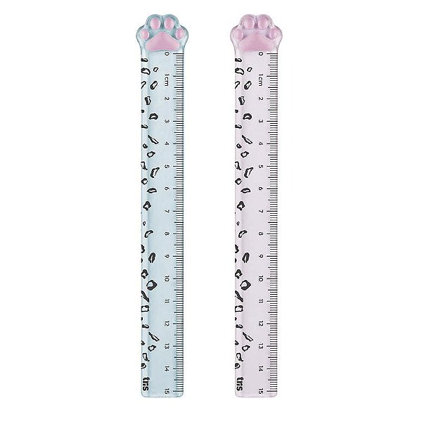 Régua Plástica de Patinha 15cm Miau-Line