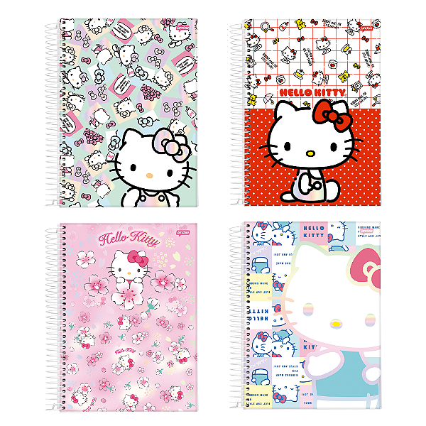 Caderno Universitário Espiral Capa Dura 01 Matéria Hello Kitty