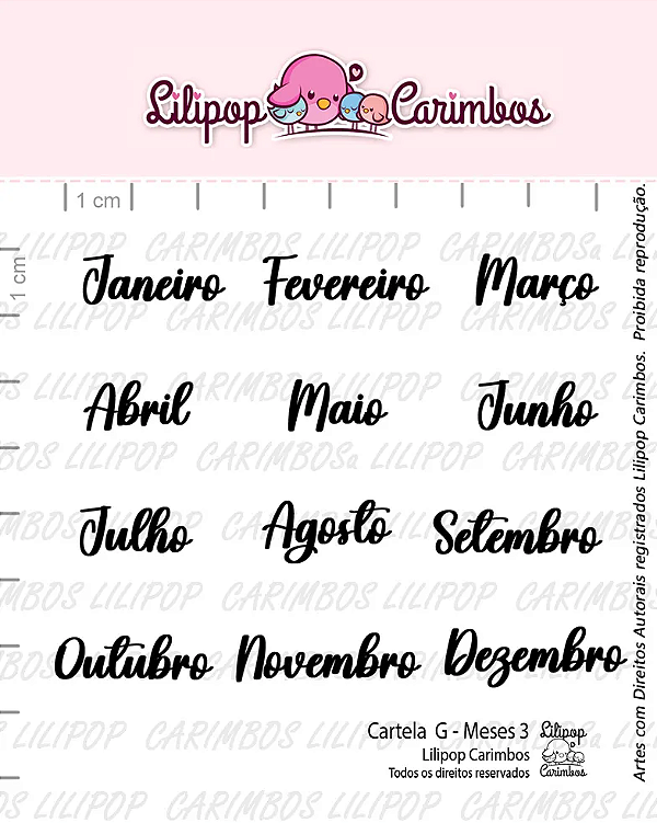 Kit de Carimbos G Meses 3 - Lilipop