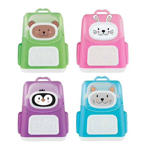 Apontador Duplo Com Borracha Mochila Tris