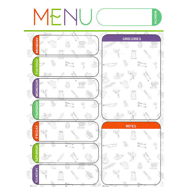 Lousa Magnética Menu 21,2x28cm