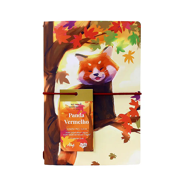 Kit 2 Sketchbooks + Capa Padrão - Paula Miya - Panda Vermelho