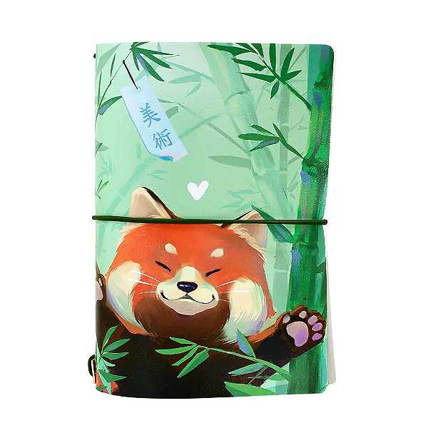 Capa Para Planner A.Craft Tamanho Padrão - Paula Miya - Panda Vermelho (Para 4 Blocos)