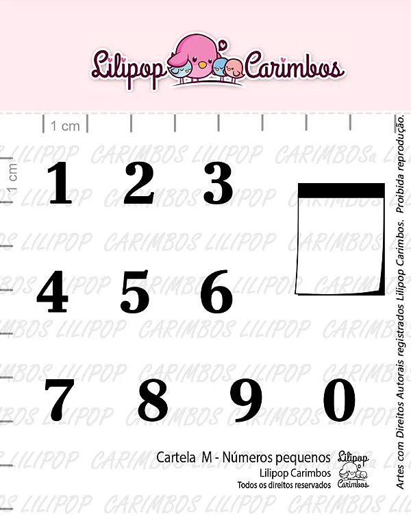 Kit de Carimbos M Números Pequenos - Lilipop