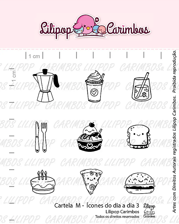 Kit de Carimbos M Ícones do Dia a Dia 3 - Lilipop