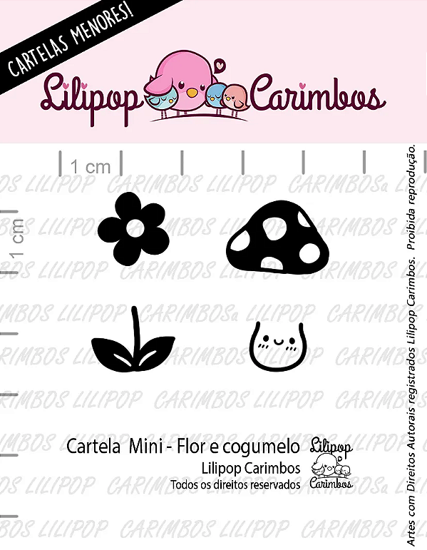 Kit de Carimbos Mini Flor e Cogumelo - Lilipop