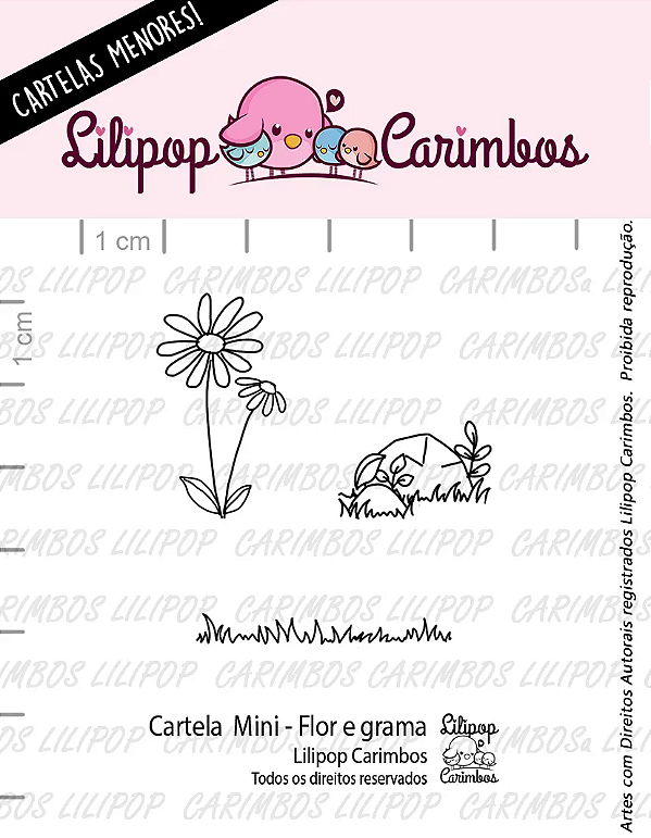 Kit de Carimbos Mini Flor e Grama - Lilipop