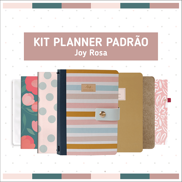 Kit Planner Padrão Capa Dura Joy Rosa
