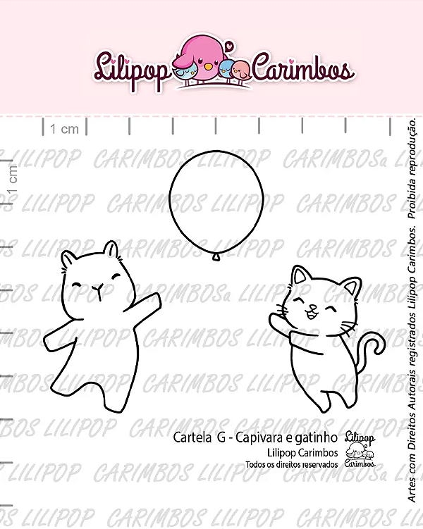 Kit de Carimbos G Capivara e Gatinho - Lilipop