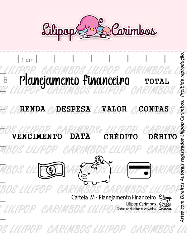 Kit de Carimbos M Planejamento Financeiro - Lilipop