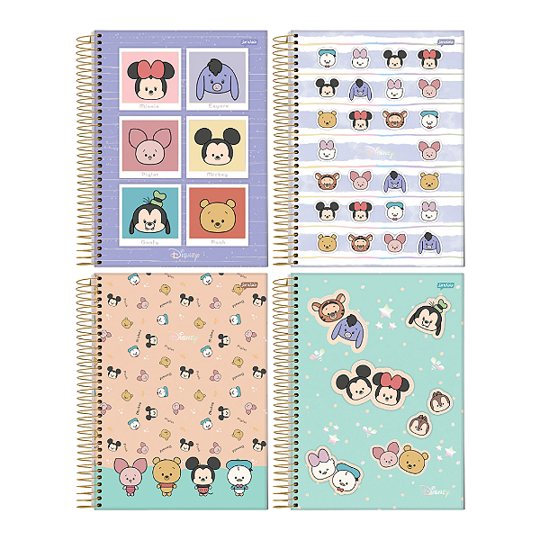 Caderno Universitário Espiral Capa Dura 01 Matéria Disney Yululun
