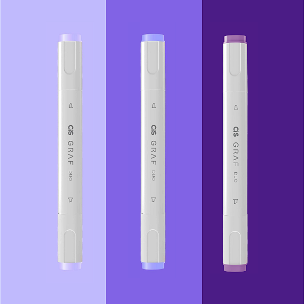 Marcador Ponta Dupla CiS Graf Duo Tons de Roxo