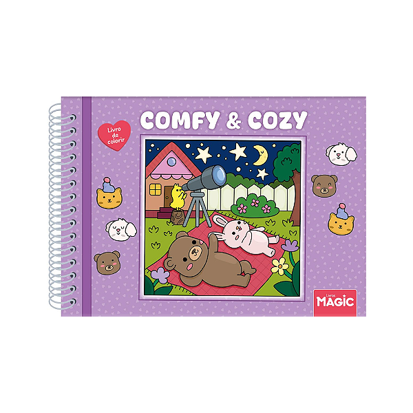 Livro de Colorir Espiral Capa Dura Comfy & Cozy