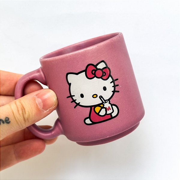 Mini Caneca de Cerâmica 100ml Rosa Hello Kitty