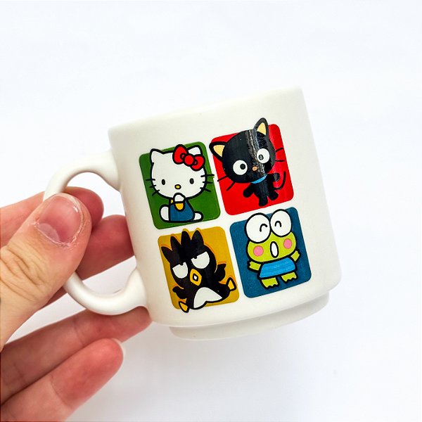 Mini Caneca de Cerâmica 100ml Branca Hello Kitty & Friends