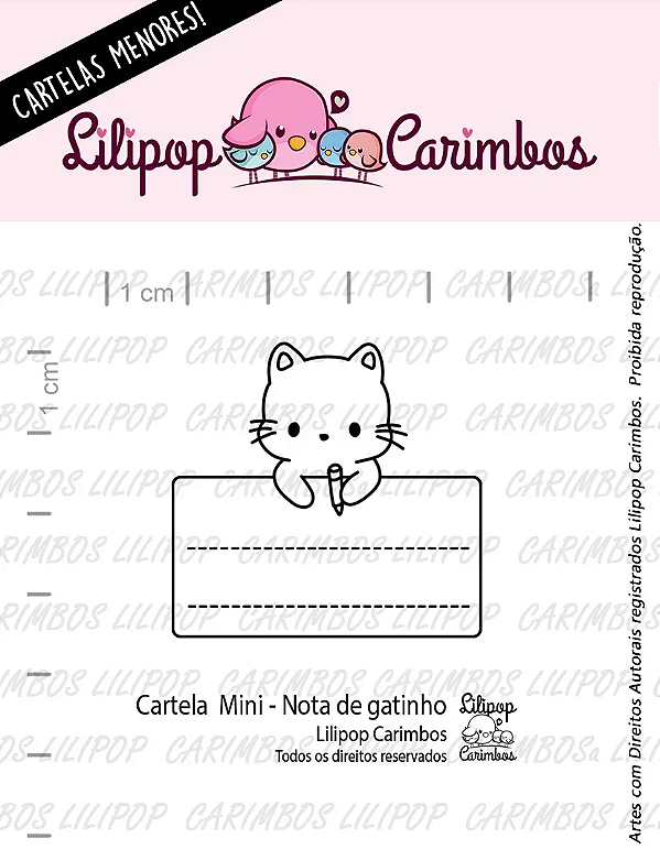 Kit de Carimbos Mini Nota de Gatinho - Lilipop