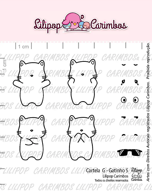 Kit de Carimbos G Gatinho 5 - Lilipop