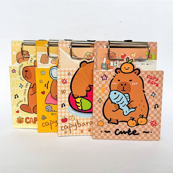 Mini Prancheta com Bloco de Anotações Capivara