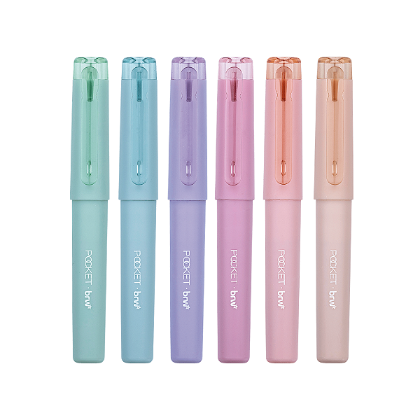 Marca Texto Pastel Pocket Ponta Macia e Flexível BRW
