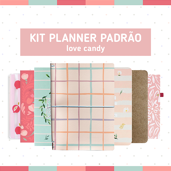 Kit Planner Padrão Pink Plum Love Candy