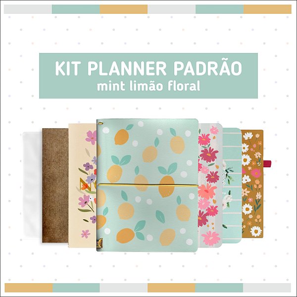 Kit Planner Padrão Mint Limão Floral