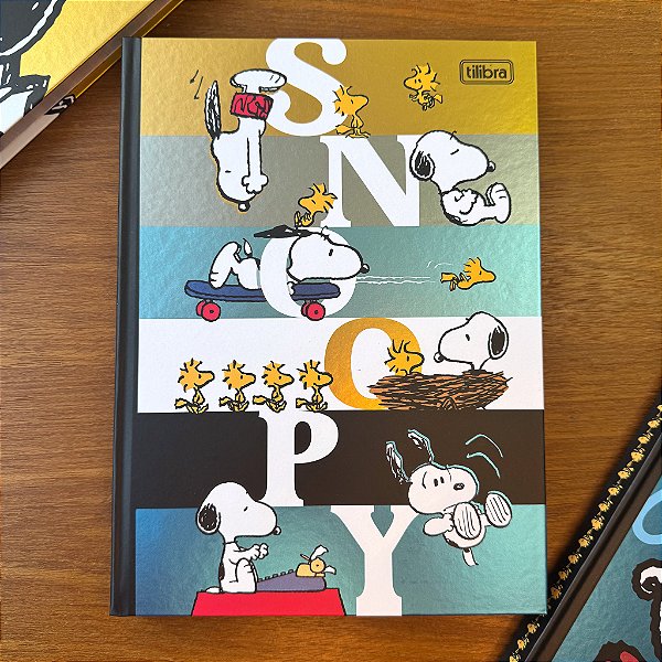 Caderno Brochura Colegial com Folhas Ilustradas Listras Snoopy