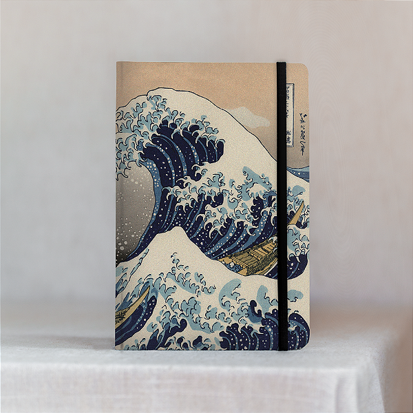 Caderno Brochura Capa Dura Estilo Sketchbook Sem Pauta A Grande Onda