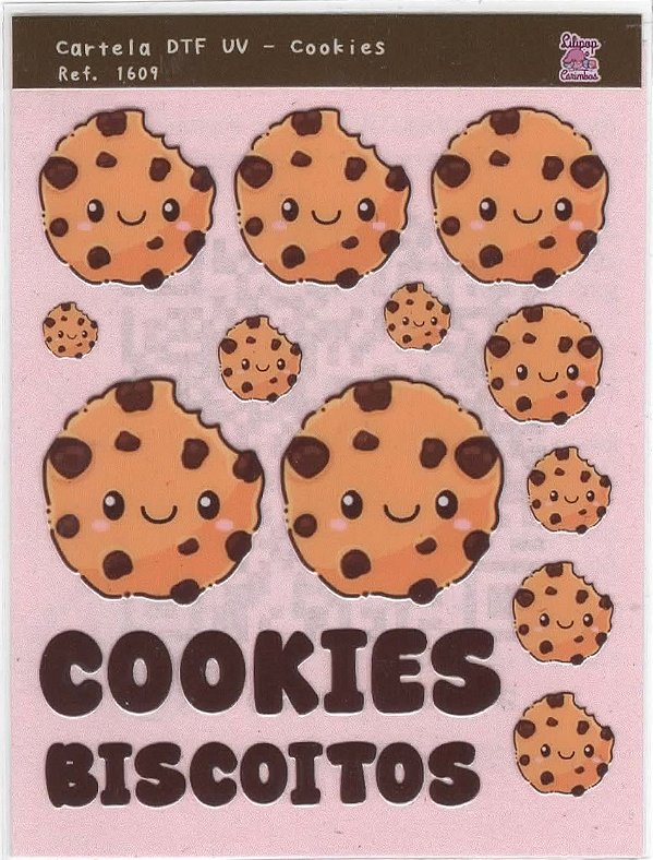 Cartela de Adesivo DTF UV Cookies - Lilipop