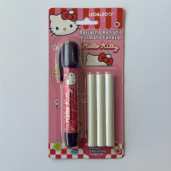 Caneta Borracha Hello Kitty Retrátil Leo&Leo